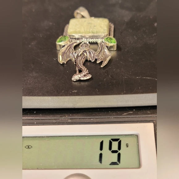 0113. NWOTs ~ Sterling Silver Gothic Style ~ Swiss Green Opal ~ Tsavorite ~ - Picture 5 of 6